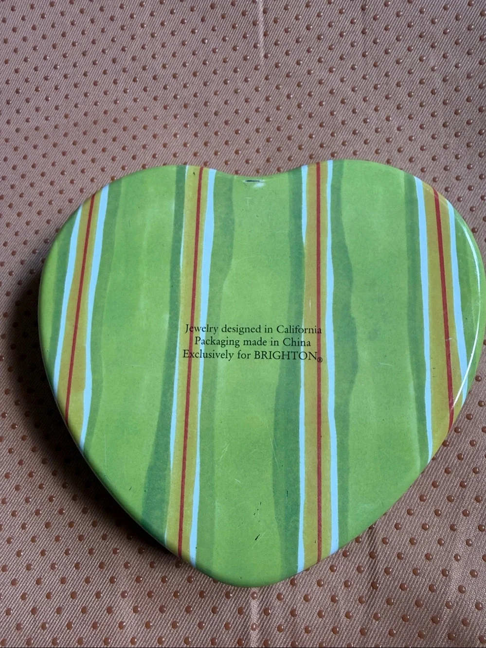 2 Bright Green Heart Jewelry Boxes with Red and Blue Lettering - Love Design